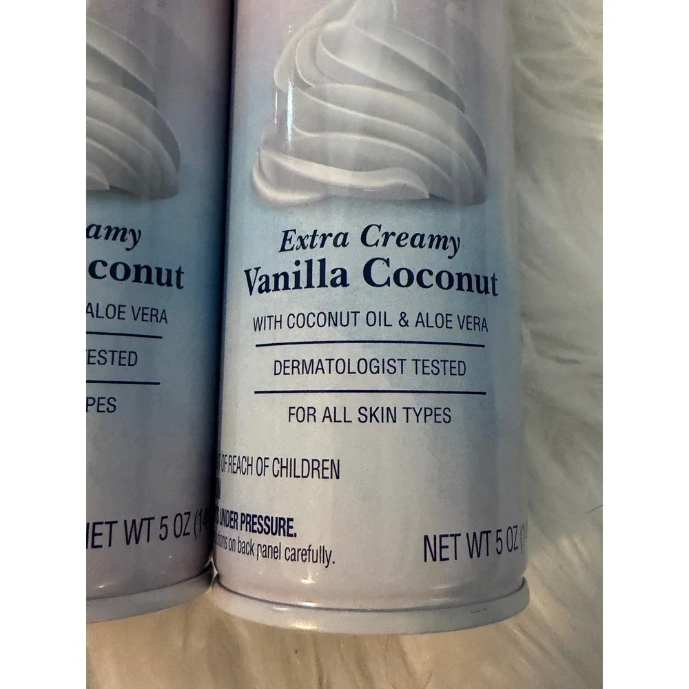 Spa Luxury Whipped Shave Cream Vanilla Coconut 5oz Lot of 2 Coconut Oil Aloe